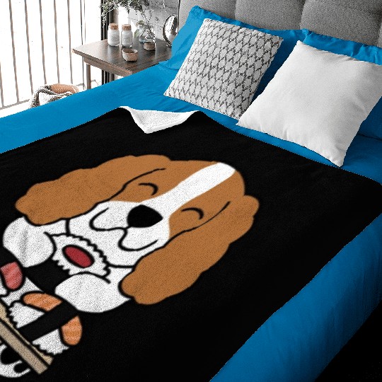 Sushi Lover Cavalier King Charles Spaniel Baby Blankets