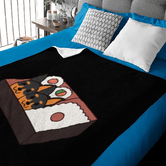 Sushi Bento Box Doberman Baby Blankets