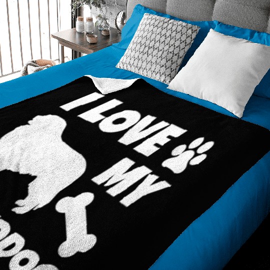 I Love My Granddog Great Pyrenees Baby Blankets