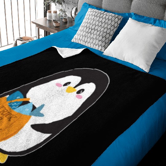 Cute penguin on Halloween Baby Blankets