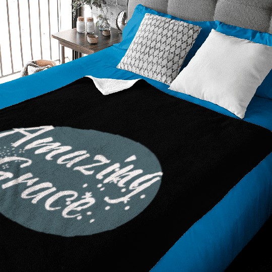 Amazing Grace Christian design Baby Blankets
