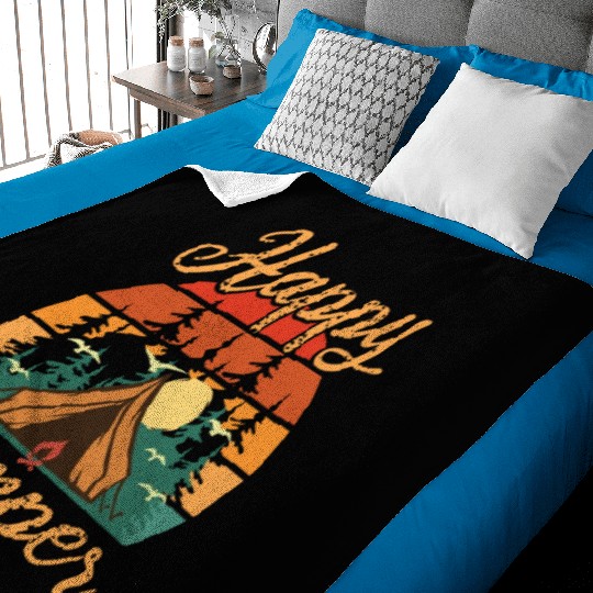 Camping love nature backpack camp with tent Baby Blankets