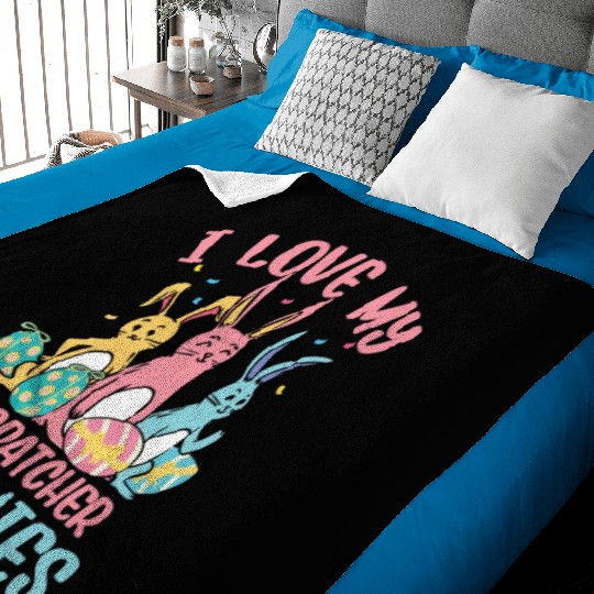 I Love My Dispatcher Bunnies Easter Day Funny Baby Blankets
