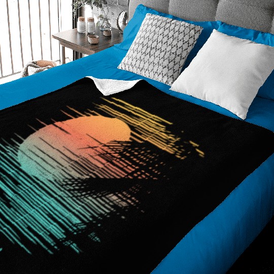 Artistic Cozumel Mexico Palm Tree Vacation Baby Blankets