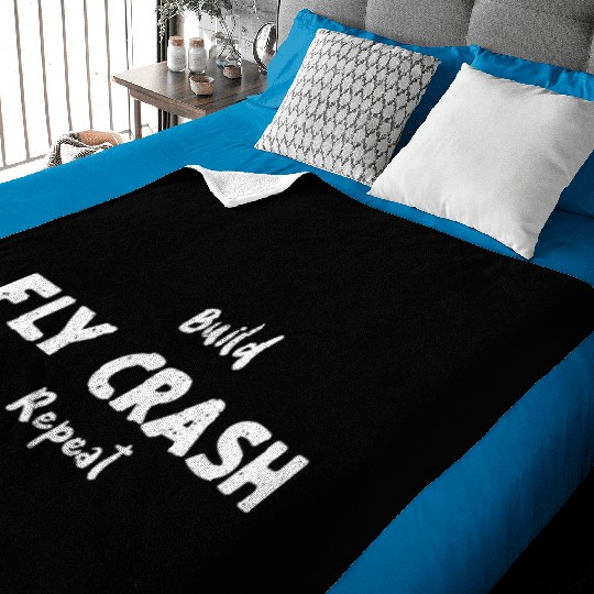Build Fly Crash Repeat - RC Plane Baby Blankets