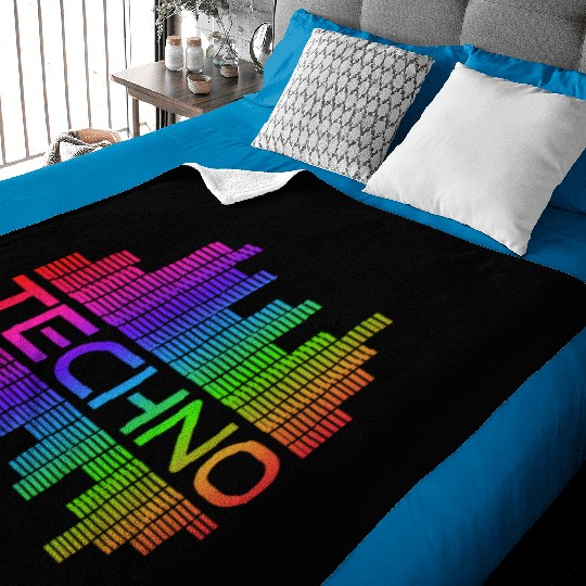 Techno Music Rainbow Spectrum Hard Dark Acid Baby Blankets