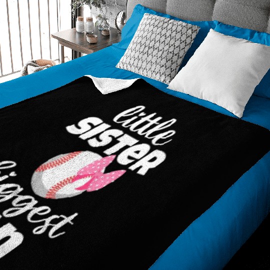 Little Sister Biggest Fan, Baseball Baby Blankets