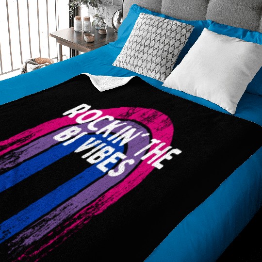 Rockin' the Bi Vibes Bisexual LGBTQ Bi Pride LGBT Baby Blankets