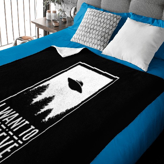 Alien UFO I Want To Believe Baby Blankets