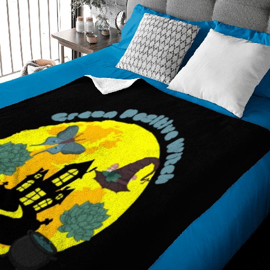 Halloween Green Positive Witch Hat Baby Blankets