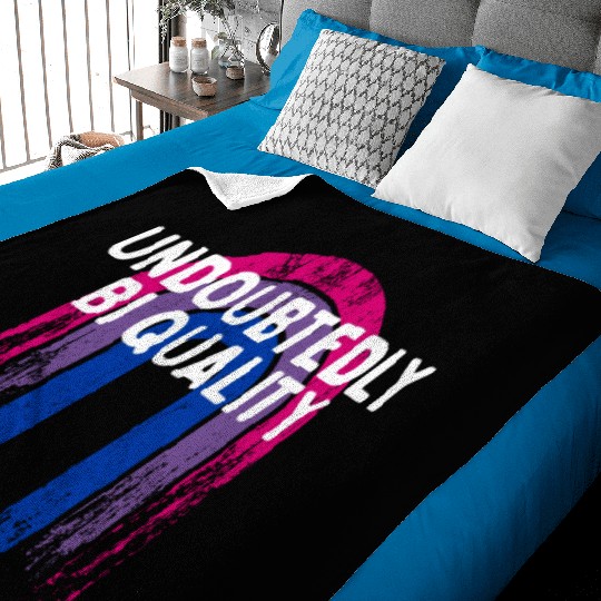 Undoubtedly Bi Quality Bisexual Sayings Bi Pride Baby Blankets