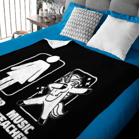 Music Teacher Unicorn Baby Blankets