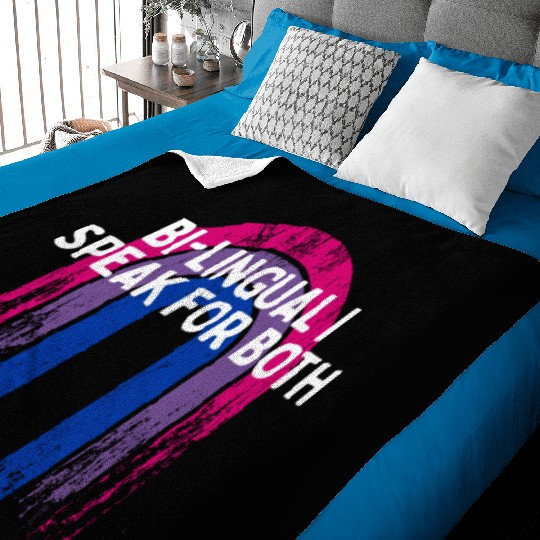 Bi-lingual I Speak for Both Bisexual Pride Month Baby Blankets