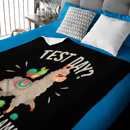 Test Day No Prob llama Funny Students Teacher Baby Blankets