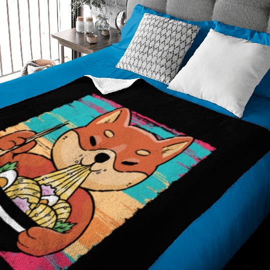 Shiba Inu Dog Lover Puppy Paw Love Ramen Noodles Baby Blankets