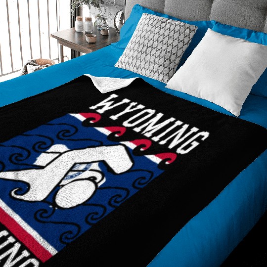 Wyoming Flag Swimming Team Swim Swimmer US State Baby Blankets
