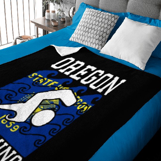 Oregon Flag Swimming Team Pacific Swim Swimmer US Baby Blankets
