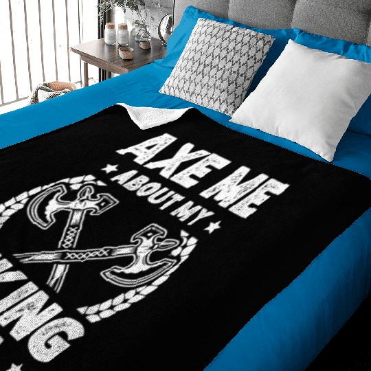 Axe Me About My Viking Agenda Valhalla Norsemen Baby Blankets