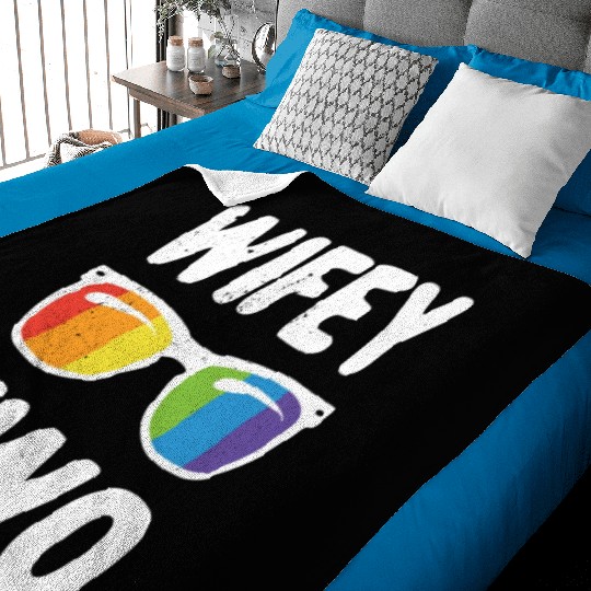 Wife Two Funny Lgbt Lesbian Couple LGBT Pride Gay Baby Blankets