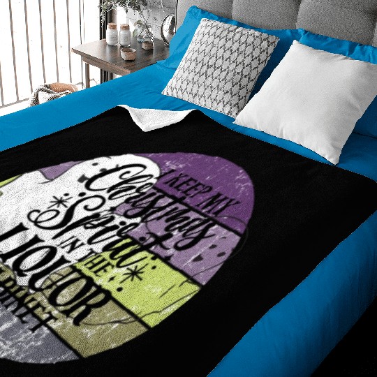 Funny Christmas Spirit Ghosts Sunset Baby Blankets