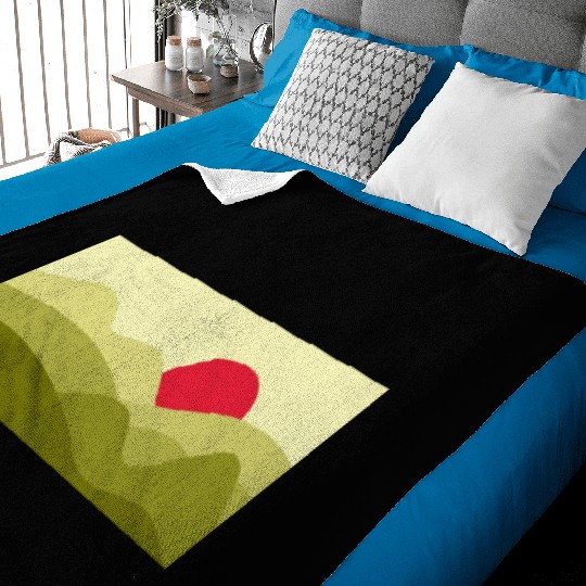 Minimalist Sun Lime Green Baby Blankets