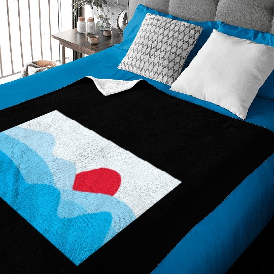 Minimalist Sun Light Blue Baby Blankets