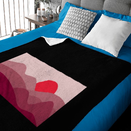 Minimalist Sun Rosewood Pink Baby Blankets