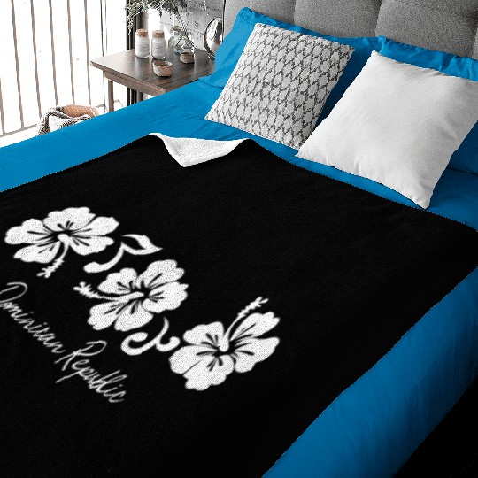 Dominican Republic Hibiscus Flower Baby Blankets