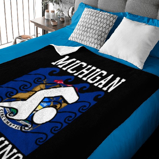 Michigan Flag Swimming Team Swim Swimmer US State Baby Blankets