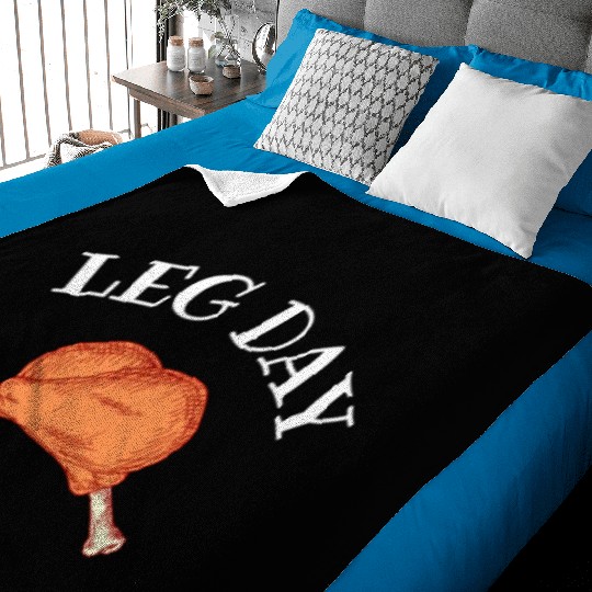 Retro Cute Leg Day Turkey Funny Gym Thanksgiving Baby Blankets