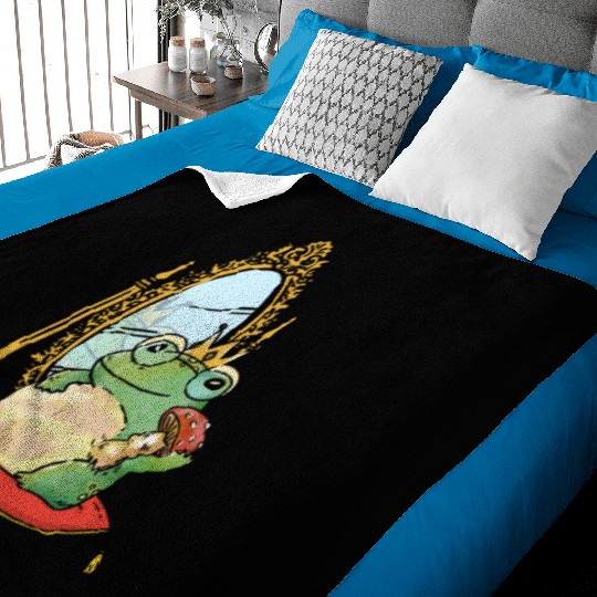Classy Royalty Prince Toad Frog Amphibian Baby Blankets