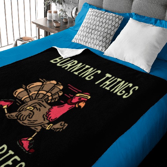 Burning Things Before Pies Thanksgiving Turkey Baby Blankets