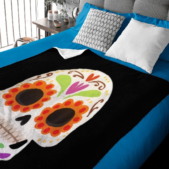 Day of the Dead Dia De Los Muertos Skull Gift Baby Blankets