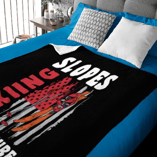 Ski Winter Piste Pigs Downhill Baby Blankets