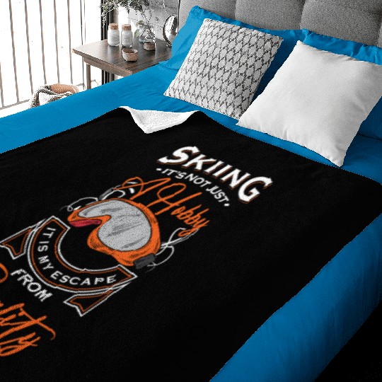 Winter Sports Winter Holiday Piste Pigs Skis Baby Blankets