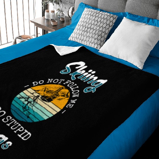 Ski Winter Holiday Piste Pigs Skier Baby Blankets