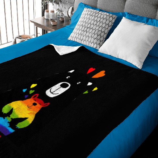 Bear free mom hugs Baby Blankets