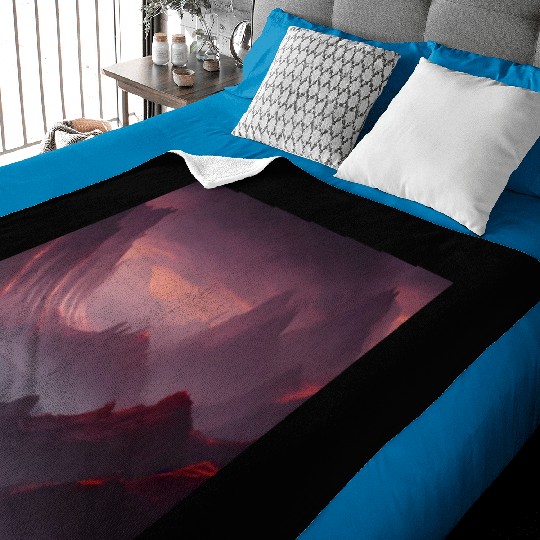 Lonely Red Mountains on an Alien Planet Abstract Baby Blankets