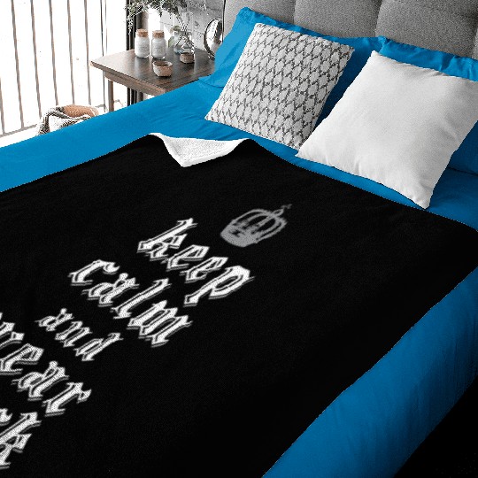 Keep calm and wear Black Baby Blankets