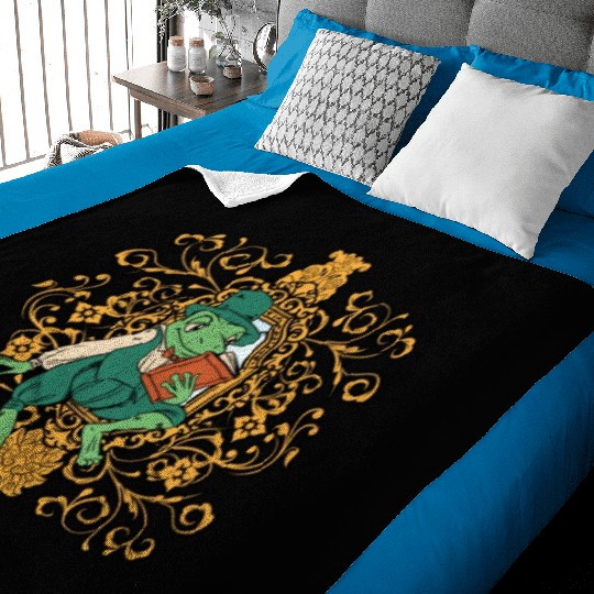 Classy Royalty Prince Toad Frog Amphibian Baby Blankets