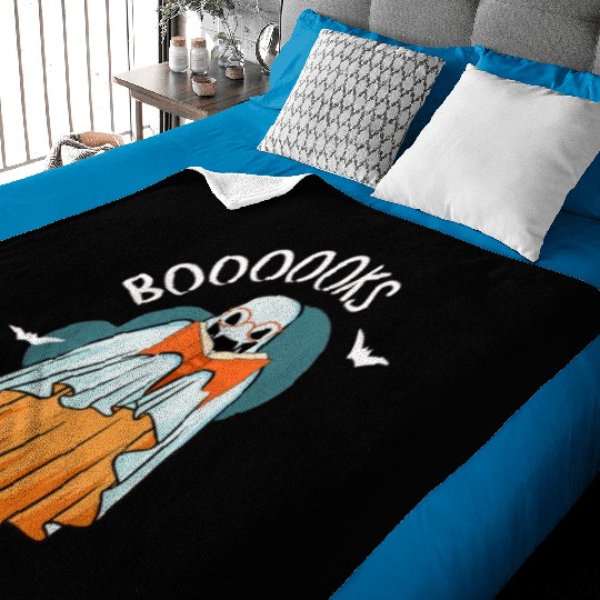 Ghost Book Reading Teacher School Funny Halloween Baby Blankets
