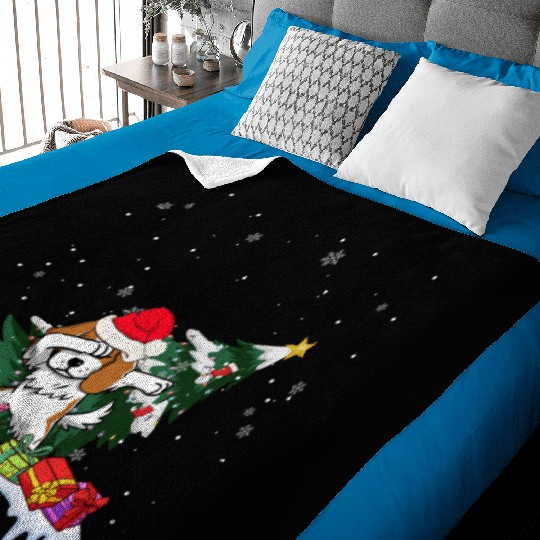 Saint Bernard Christmas Dabbing Santa Xmas Pajama Baby Blankets