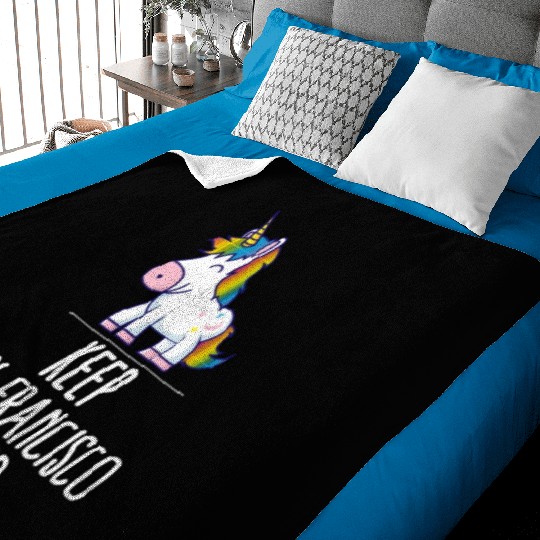 Keep San Francisco Weird Unicorn Liberal Eccentric Baby Blankets