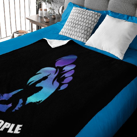 Bigfoot I Hate People Funny Big Foot Sasquatch Baby Blankets