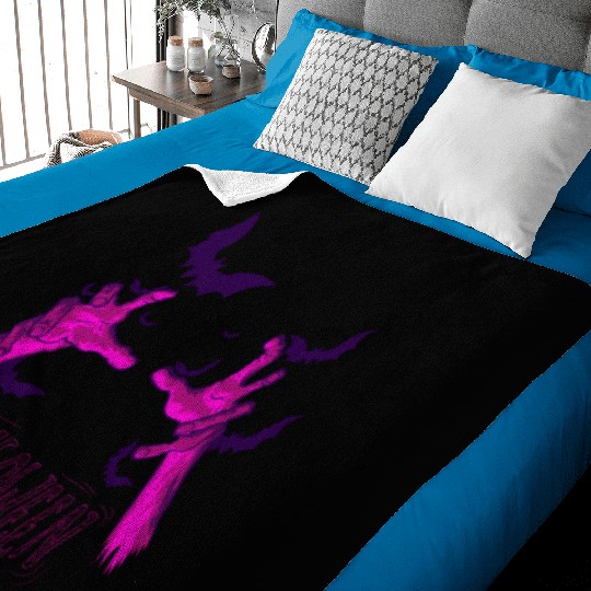 Creepy Zombie Costume Bats Halloween Baby Blankets