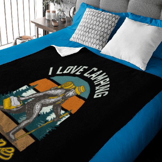 I Love Camping Solo Bigfoot Sasquatch Baby Blankets