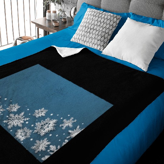 Modern Snowflakes Blue Baby Blankets