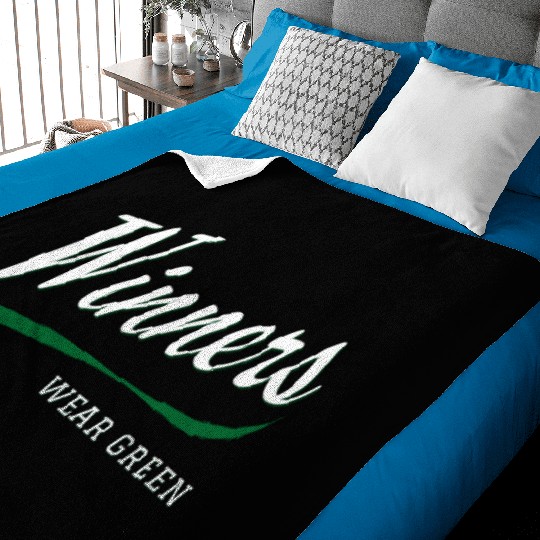 Winners Wear Green Baby Blankets
