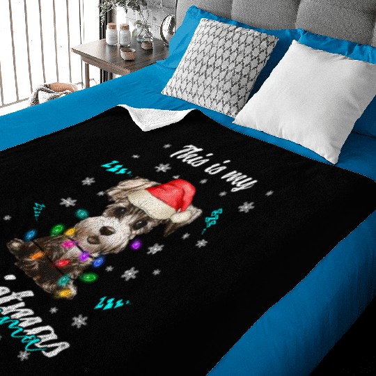 Winter Christmas Pyjama Miniature Schnauzer Baby Blankets