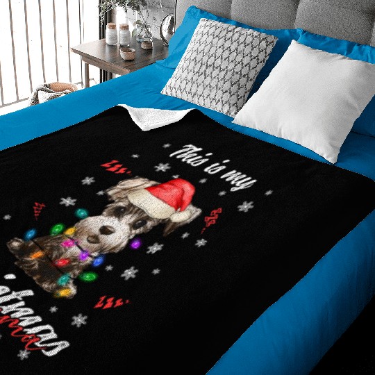 Winter Christmas Pyjama Miniature Schnauzer Baby Blankets